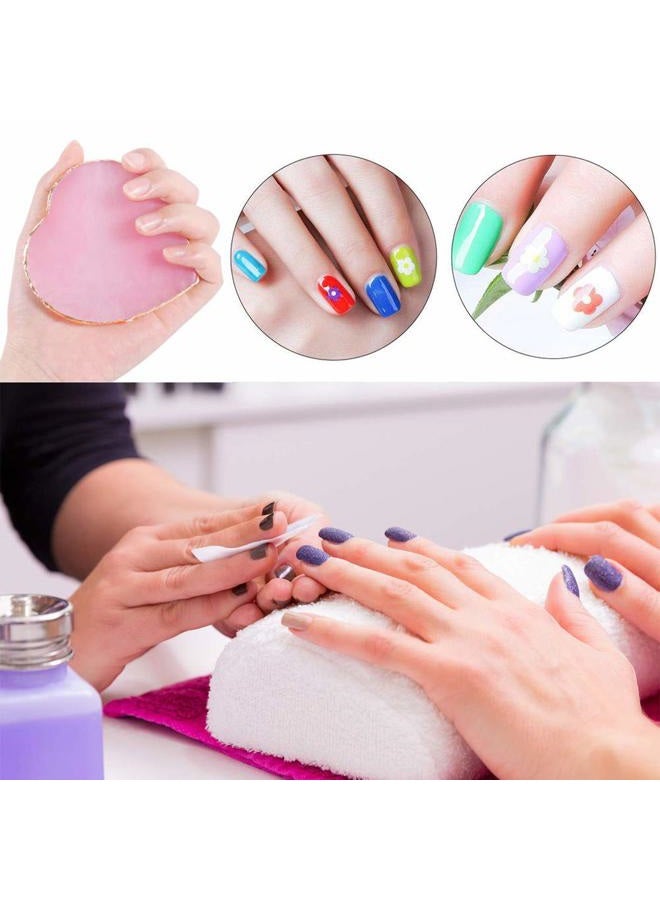 SUKPSY Resin Nail Art Plate Palette,Makeup Palettes,Gel Polish Color Mixing Plate Drawing Painting Color Palette,Golden Edge Heart Shaped Nail Art Display Holder (Pink) - Image 3